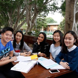 UNSW College students studying together