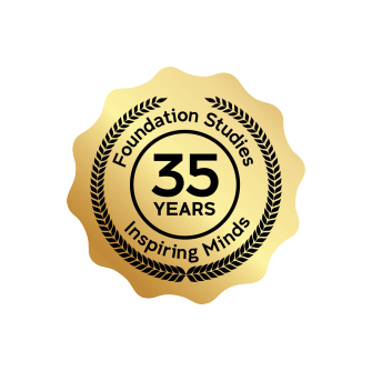 Foundation Studies 35 Years Inspiring Minds Badge